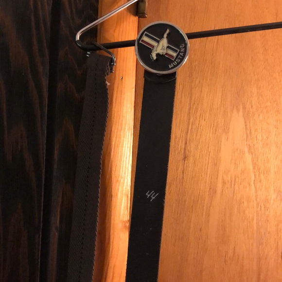 3 belts!  Ford Mustang black genuine leather belt,  and 2 utility OS belts. - Picture 5 of 14